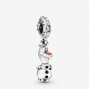 Silver 925 and Orange Snowman Charm